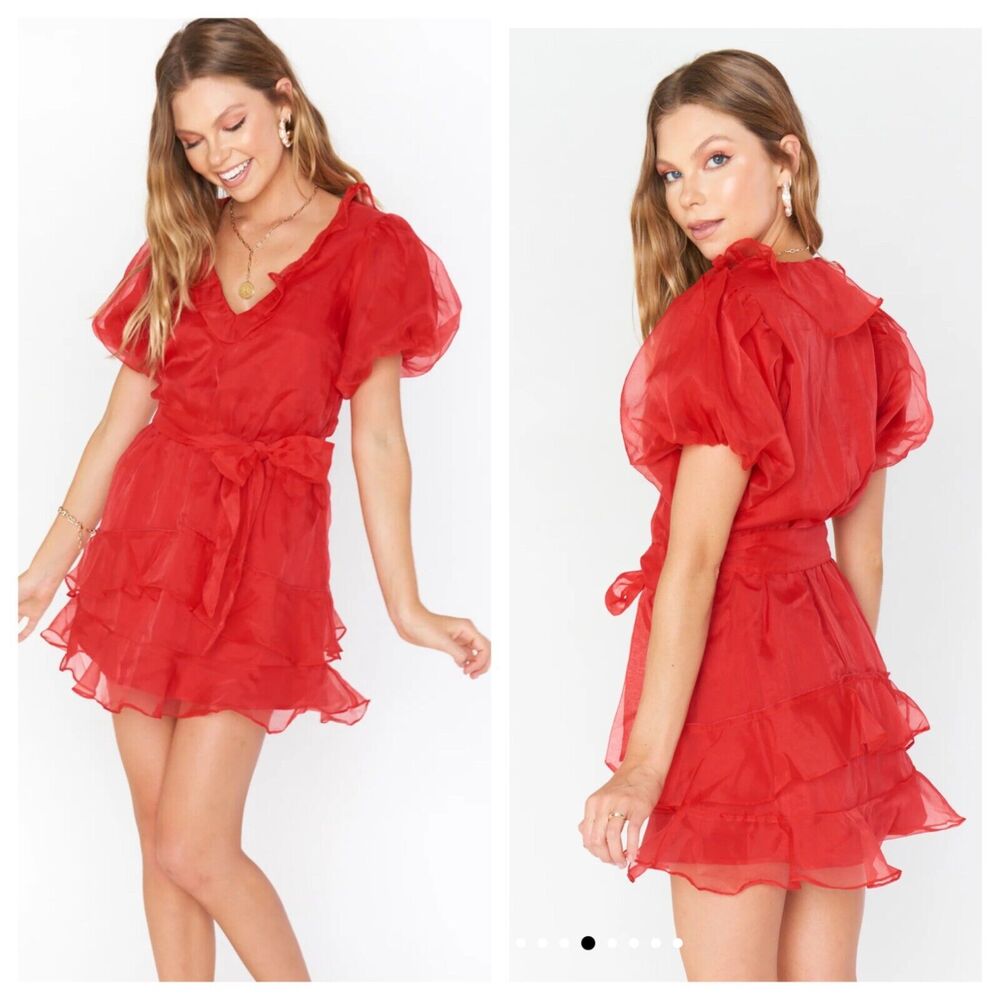 NEW Show Me Your Mumu Jennie Ann Dress Red Organza Party Wedding Medium $178